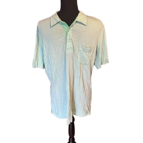 Peter Millar Green Striped Polo Shirt - Picture 1 of 7